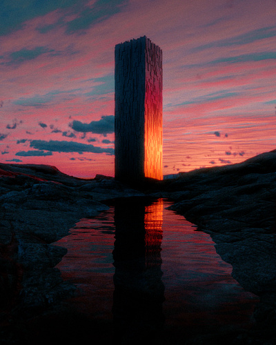 The Monolith 3d cinema cinematic city dark digital art