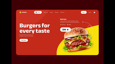 Animated burger site design animation branding burger burgers cafe daily ui dailyui001 delivery figma food food delivery hot dog hot dogs illustration restaurant street food ui