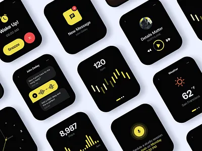 Dark Mode Dynamics dark mode design minimal modern product design sleek smart watch ui ui design ux ux design