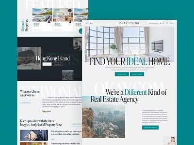Luxury Real Estate Agents Homepage Concept agency app branding design home homepage illustration landing layout logo marketing one page pager ui ux web