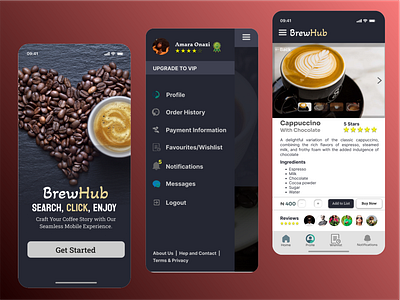 BrewHub - Coffee App app business coffee figma mobile prototype ui user experience