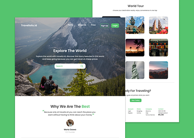 Traveliolio.id branding design landing landing page mobile apps page travel ui ux