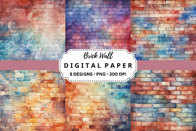 Watercolor Brick Wall Background tumbler wrap