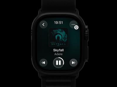 Music Player apple watch clean dark design figma icon set icons minimalism music music app music player player ui watch os