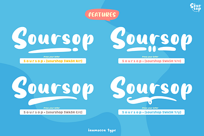 Soursop Features branding design font graphic design inumocca lettering logo typeface typography vintage