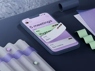 Planning Time | Mobile App 3d application arnold cg cinema4d meet planning redshift render rozov time ui visualisation wnbl