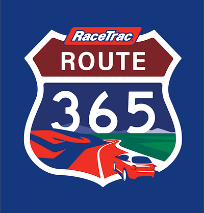 RaceTrac's 2023 Route 365 Campaign Logo brand branding campaign cars design graphic design identity illustration logo racetrac road road trip signage travel