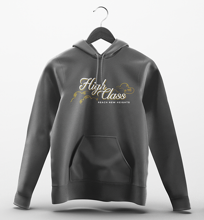 High Class//Hoodie Mockup brandidentity branding graphic design hoodie hoodiemockup logo