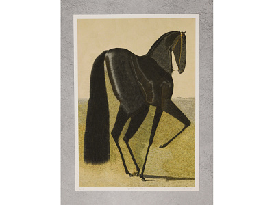 Spectral after Volkers print collage equine horse horses print prints