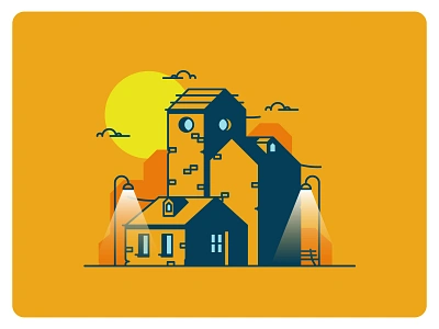 V design graphic design home house icon illustration line logo minimal retro simple ui village