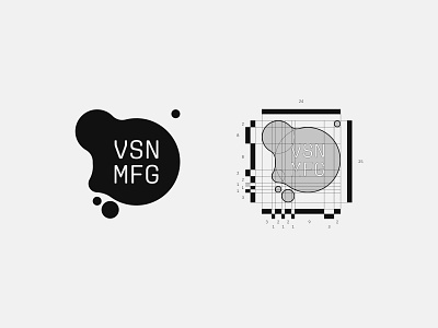 Unused concept for VSN MFG blob branding clean design grid illustrator logo mark minimal screenprinting