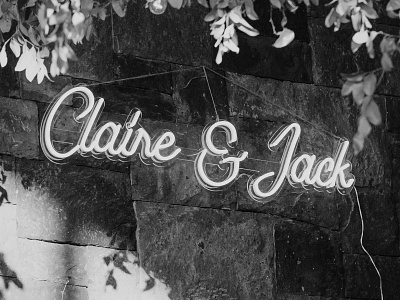 Claire & Jack brand branding cursive font logo logo design logo mark photography rebrand script wedding wordmark
