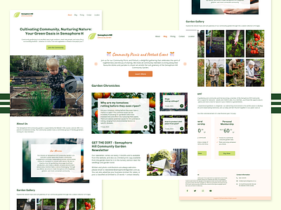 Community Garden Web Design communitygarden digitaldesignassignment ecofriendlydesign fictionalclient uiux unidesignproject webdesign