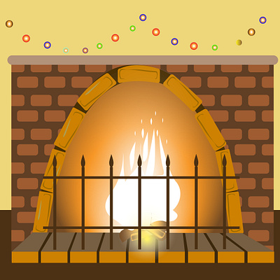 home comfort by the fireplace design graphic design illustration vector