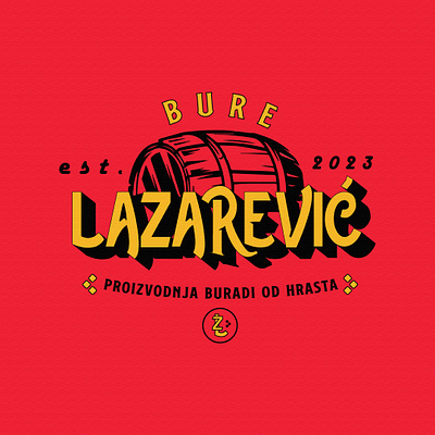 Lazarevic Barrels Logo antique branding craft design graphic design illustration logo retro typography vector