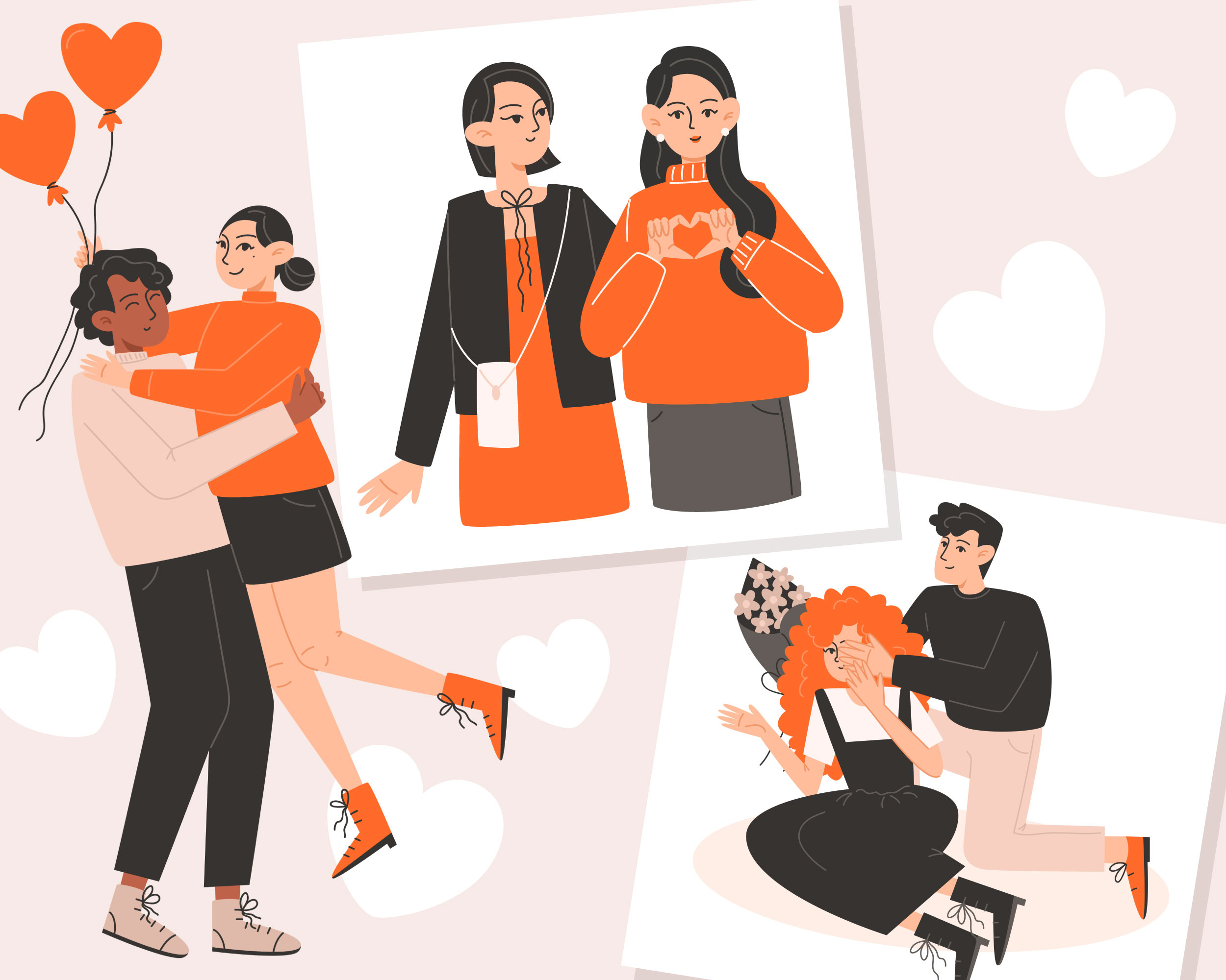 Valentine's Day character cute flat illustration lgbt love valentine vector