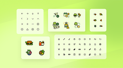 Custom icons for meal delivery diet app branding custom delivery design diet graphic design icon icons set meal mobile app ui