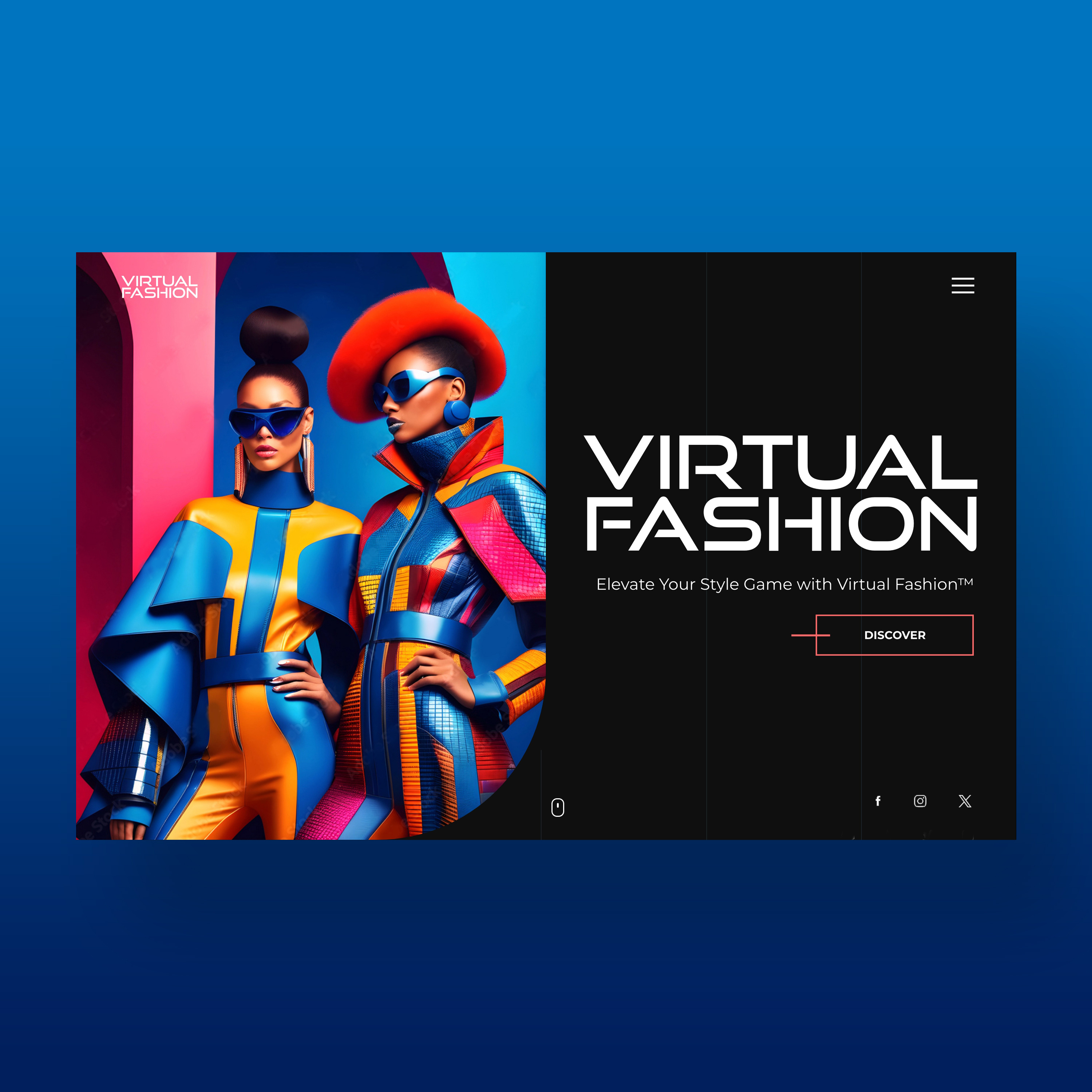 Virtual Fashion Web Landing Page Ui Design ai ai fashion design graphic design illustration logo midjourney photography ui ui design ux ux design web design