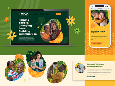MICA Website action change childcare community daycare education flowers graphic design iowa mobile nonprofit parents poverty programs responsive stars texture ui web design website