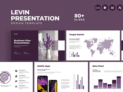 LEVIN - Business Plan Presentation advertising agency canva canva template design graphic design illustration presentation presentation template ui