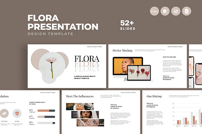 FLORA - Presentation Template advertising agency canva canva template design graphic design illustration presentation presentation template ui