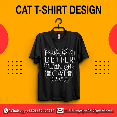 Cat t-shirt design cat cat design cat t shirt design cats graphic design logo