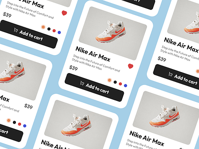 Nike Shoes - Product Card 🚀 app card card product daily ui design e commerce mobile app mobile design nike product card typography ui