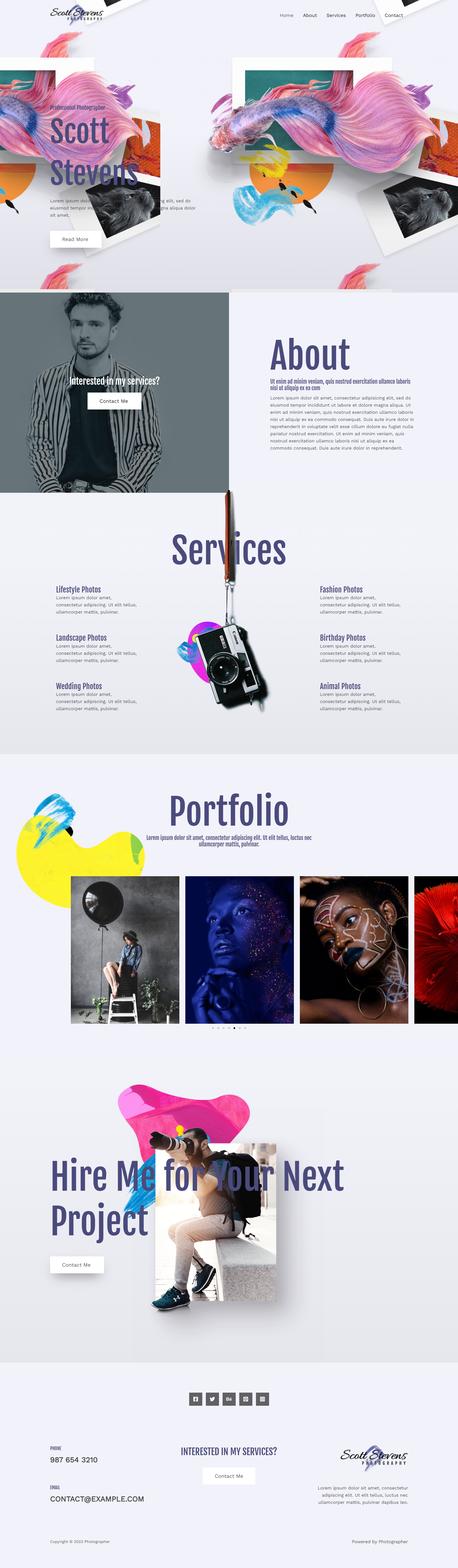WordPress Photographer Portfolio Website Design elementor pro photographer website responsive website web web design website design wordpress website