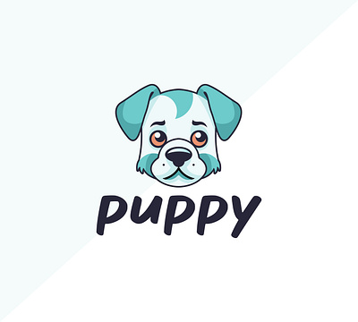 Cute Puppy Logo animal brand branding cute dog funny happiness happy illustration last spark line logo logos mark mascot outline pet pets puppy satisfied