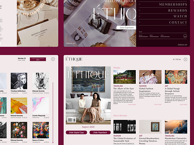 ETHIQUE - Website design for a fashion magazine app branding design fashion graphic design landing page ui ux web design
