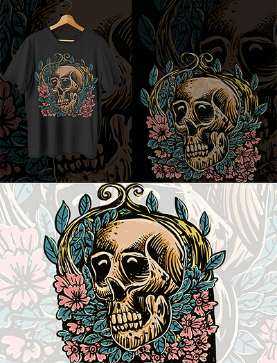 skull branding graphic design hand drawn hand drawn animation tshirt