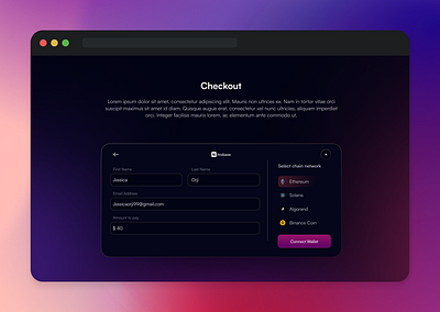 Web3 Checkout app dailyui design uiux uxd design illustration ui web3