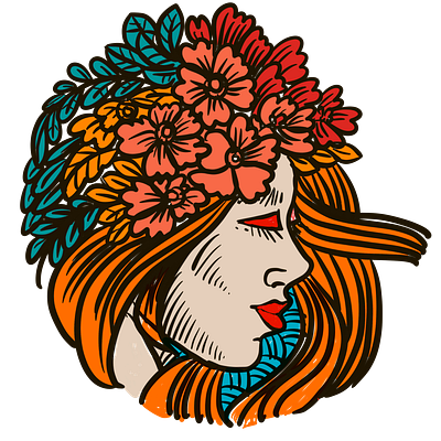 women and flower branding graphic design hand drawn hand drawn animation illustration tshirt