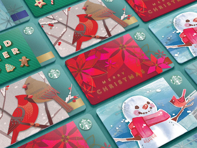 Starbucks Gift Cards 02 Holiday card coffee design gift graphic illustration marketing pvc starbucks vector