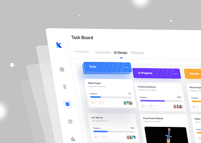 Task Management Dashboard 🚀 3d branding graphic design ui uidesign ux design web design white design