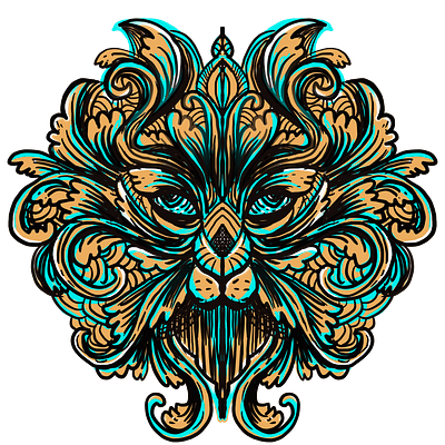fox floral ornament branding graphic design hand drawn logo tshirt