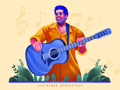 Pradeep Kumar music character design digital art google illustration google music illustration music nft artist playback singer pradeep pradeep kumar music singer trending illustration