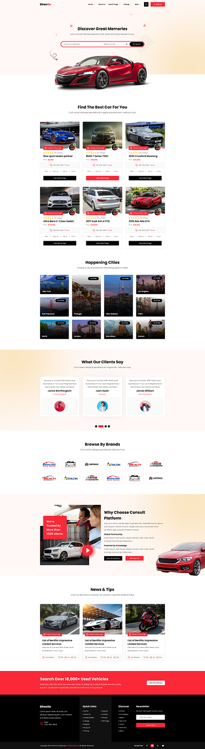 Directio Car Dealer Directory Theme adpost car cardealer carspot classified dashboad dealer detail detail page directory graphic design grid list listing logo vehicle