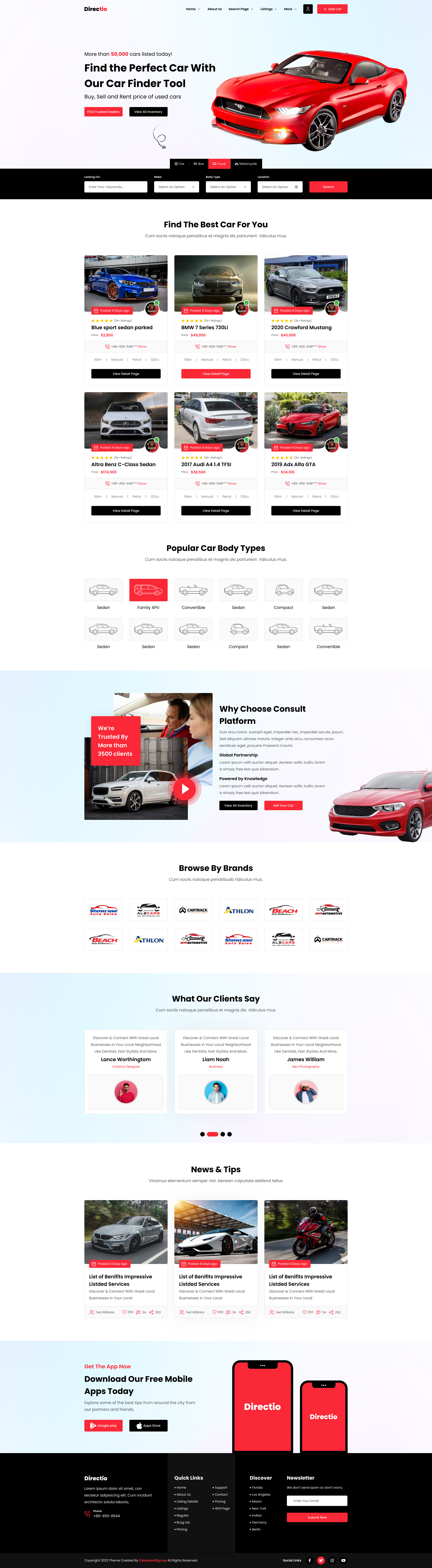 Directio Car Dealer Directory Theme by Hassu 051 on Dribbble