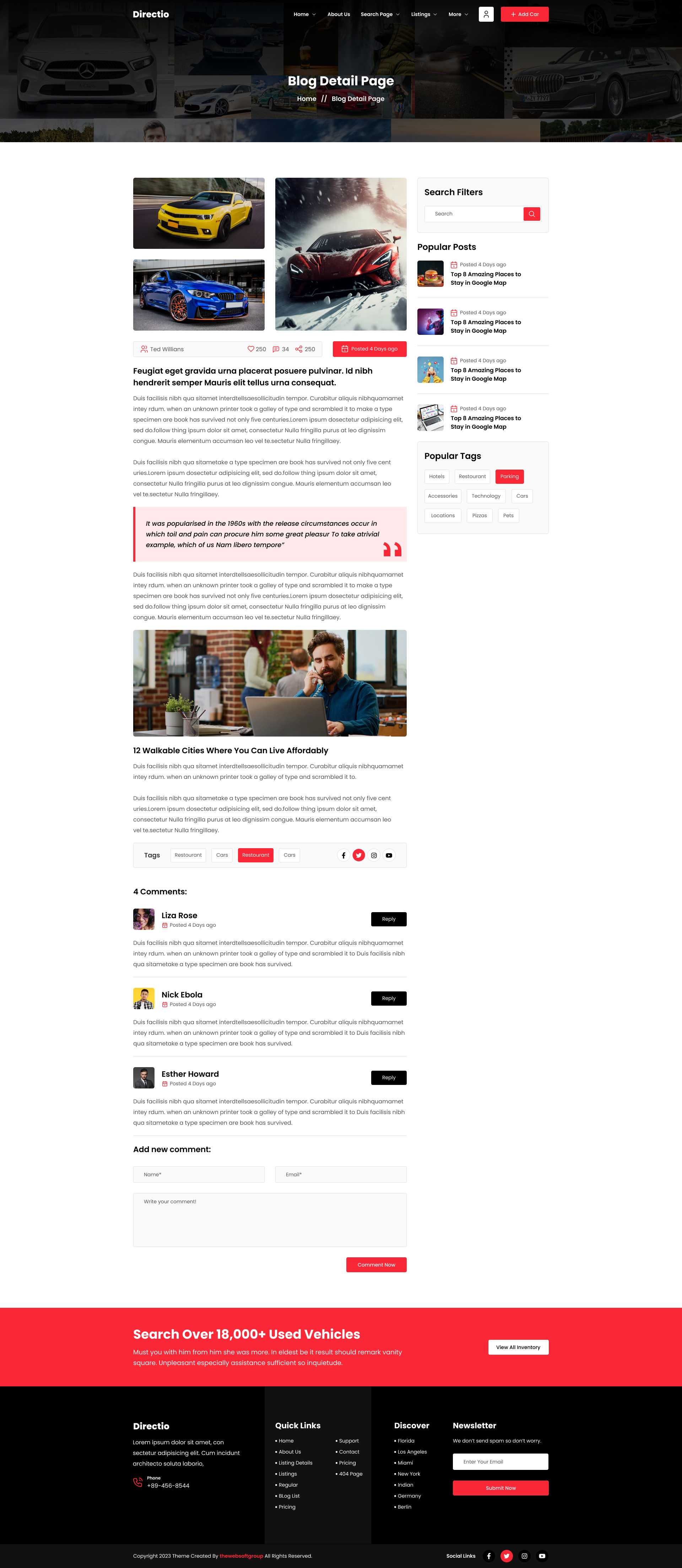 Directio Car Dealer Directory Theme by Hassu 051 on Dribbble