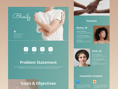 Blissify Case Study (Affirmation App) affirmation blissify case study mental health mobile app ui design