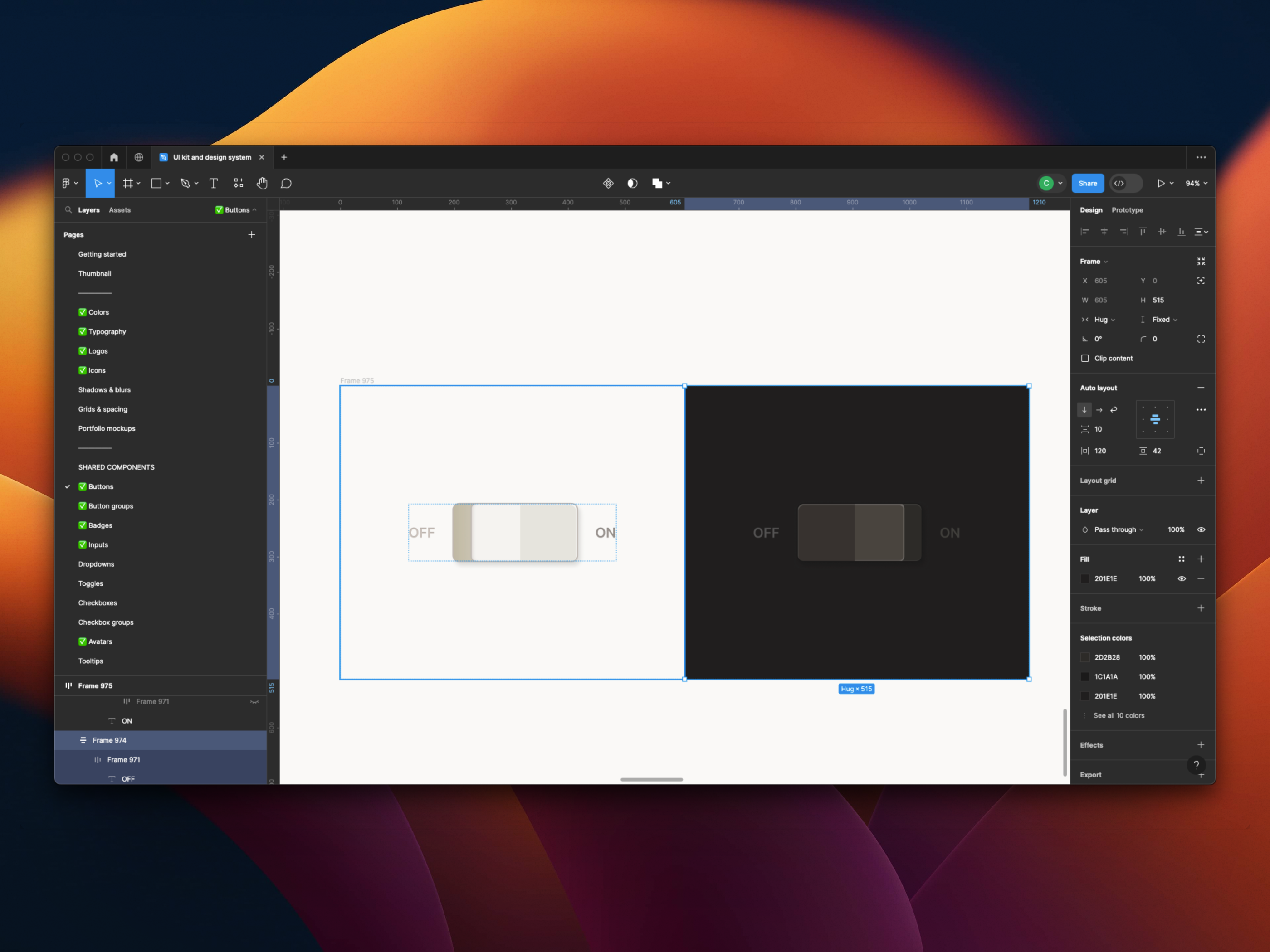 Recreating Toggle Switch dark mode figma light mode retro toggle switch ui design uxui design web design