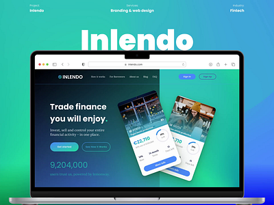 Inlendo - equity P2P crowdfunding platform alernative investment b2b banking crowdfunding crowdlending enterprise finance fund hero page hero section investor kickstarter landing page loans marketplace p2p peer to peer saas solution vc