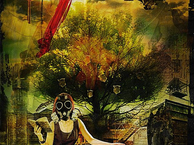 "7" Digital Painting 7 apocalypse book dark design digital painting gas mask girls goth gothic graphic design graphicdesign models seven