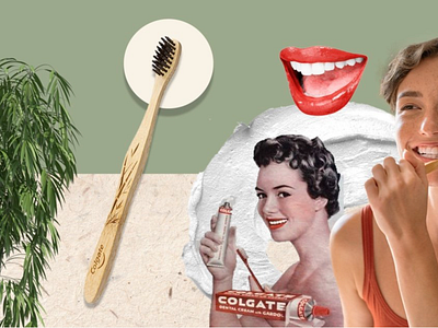 Colgate Bamboo | AD video ad video advertising animation art direction branding colgate bamboo collage collage design color palette graphic design infinite video social media content social media design textures