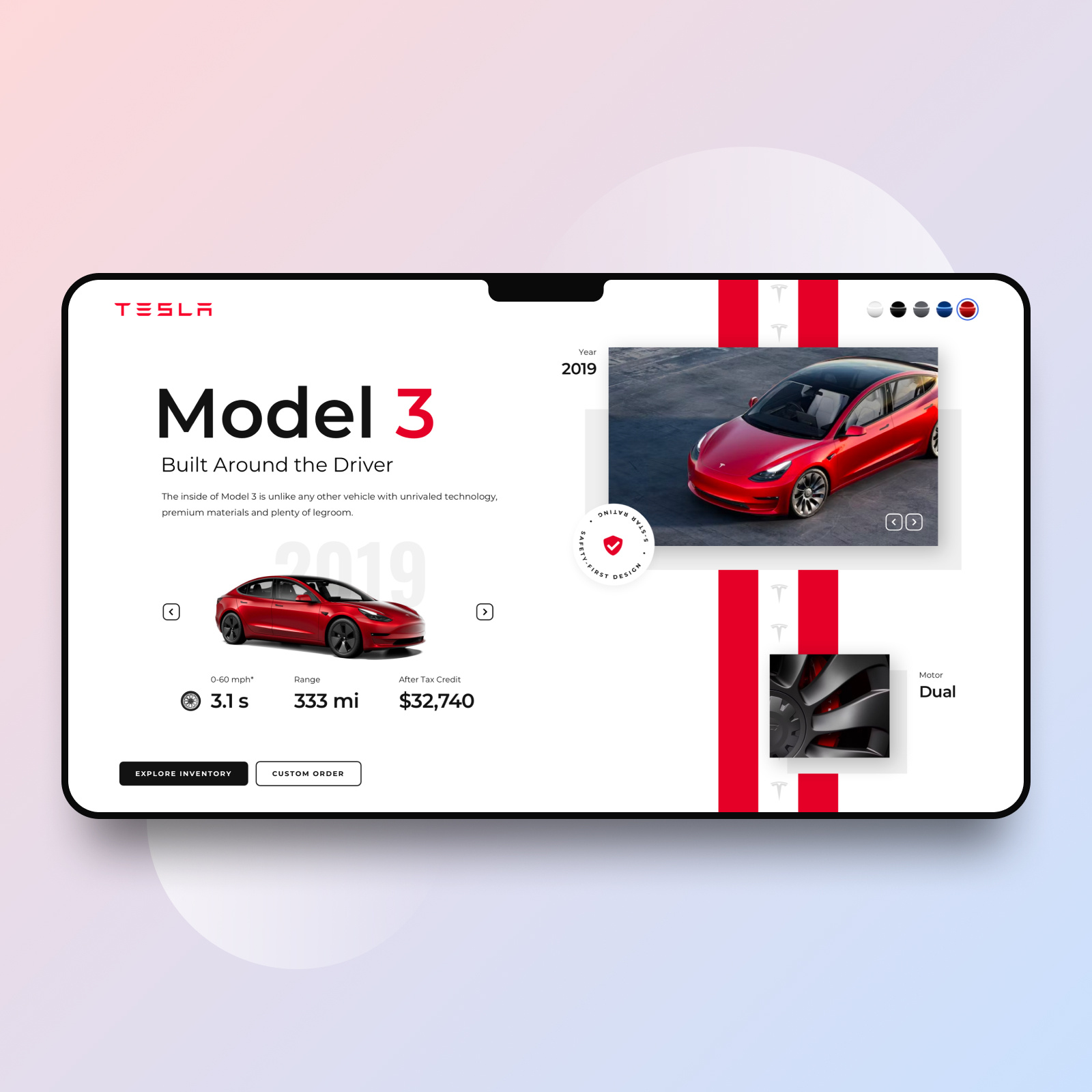 // 🚘 TESLA Model 3 🚘 // Landingpage Design Concept car car configurator concept configurator design digital interface landingpage model 3 tesla tesla model ui ux vehicle