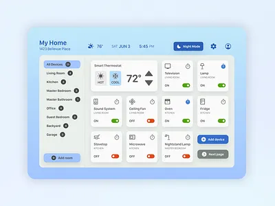 Daily UI - 015 On/Off Switch app daily ui design smart device tablet tablet design ui ui design ux ux design