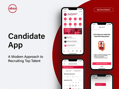 Recruitment App | Banking app app design banking candidates mobile mobile app product design recruitment red service design ui uiux user interface design