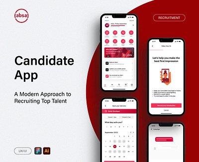 Recruitment App | Banking app app design banking candidates mobile mobile app product design recruitment red service design ui uiux user interface design