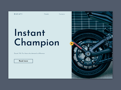 Landing Page Design for Ducatti auto design landing minimalism ui ux ux ui design webdisegn